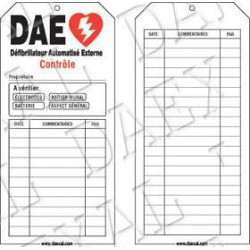 Fiches de contrôle pour défibrillateur