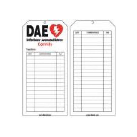 Fiches de contrôle pour défibrillateur