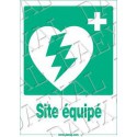 Autocollant 'Site équipé' Signalétique défibrillateur