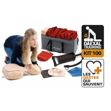 Mini Anne plus + défibrillateur factice (x10) GESTES QUI SAUVENT