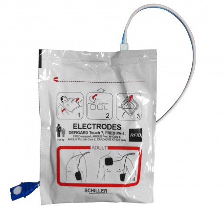 DEF521 - Electrodes adultes pour défibrillateur Schiller FRED PA-1