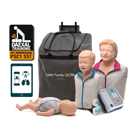 KIT007QCPR - 3 MANNEQUINS QCPR + DEFIBRILLATEUR FORMATION SST/PSC1