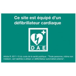 Autocollant Site équipé d'un défibrillateur (Norme CE)