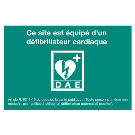 Autocollant Site équipé d'un défibrillateur (Norme CE)