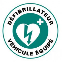 Autocollant VEHICULE EQUIPE DEFIBRILLATEUR