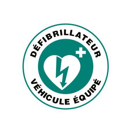 Autocollant VEHICULE EQUIPE DEFIBRILLATEUR