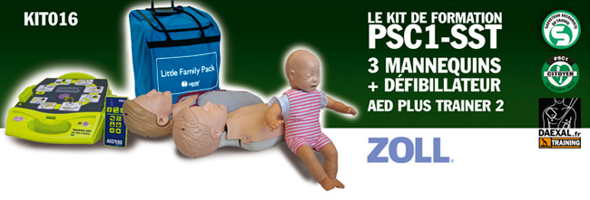 pack 3 mannequins et défibrillateur formation ZOLL